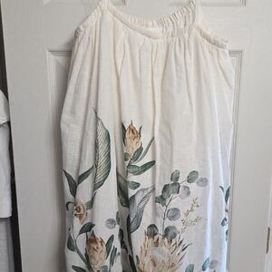 H&M Cream Linen Blend Top